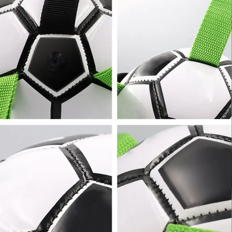 Durable Football Design Dog Toy with Straps for Training Play