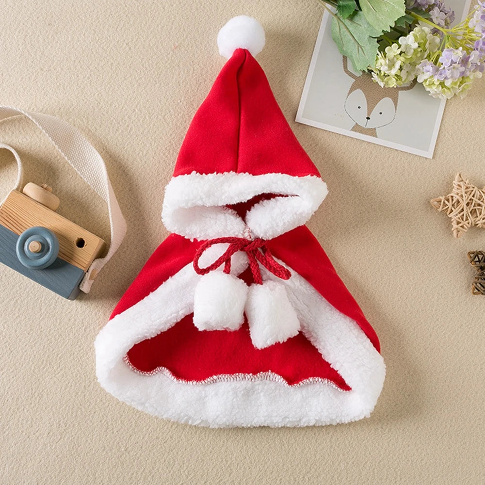 Cute Christmas Pet Cloak Santa Costume for Dogs and Cats