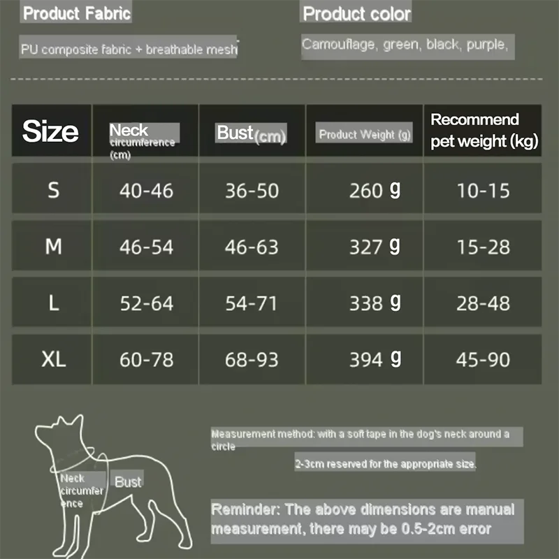 Reflective Tactical Dog Harness for Safe Training and Walking