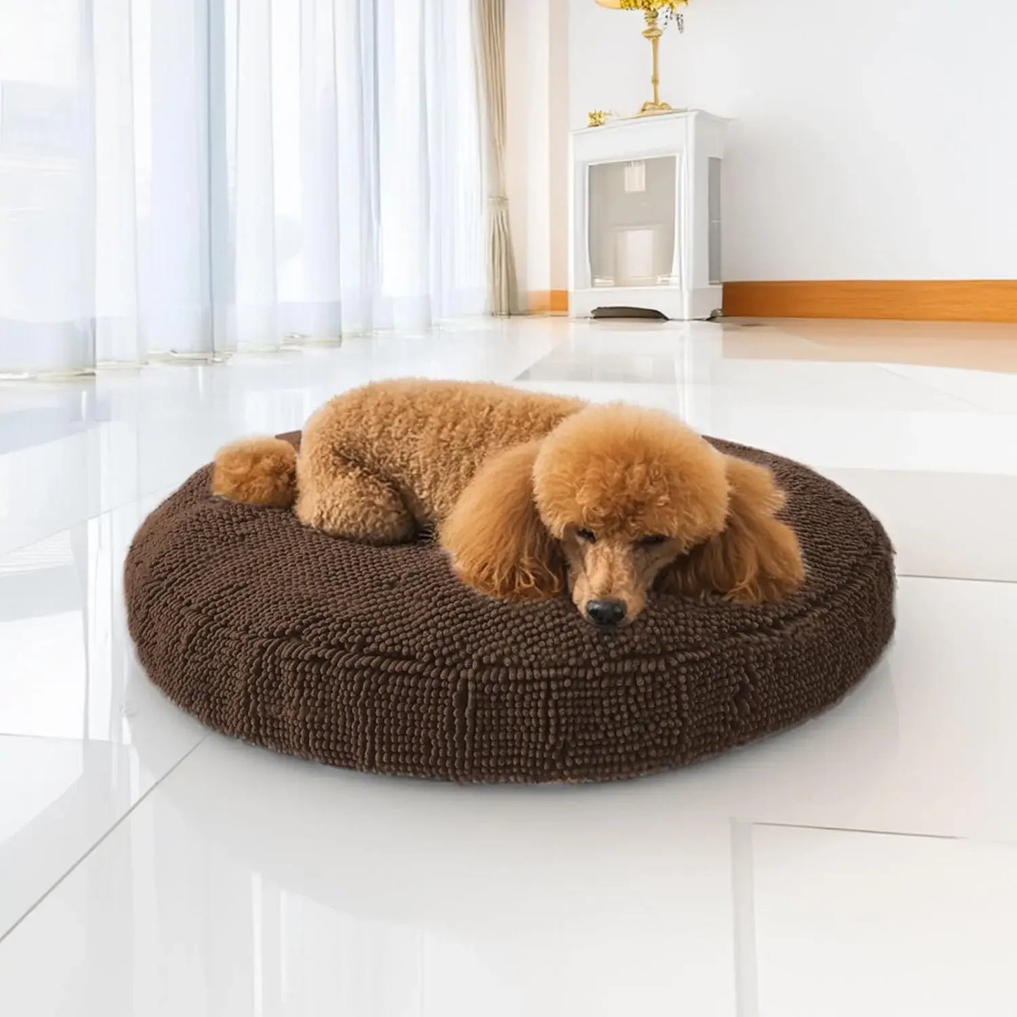 Cloud K-9 Bed for Dogs and Cats Soft and Relaxing Donut Dog Bed Chenille Material Removable Cover Washable and Dryer Safe