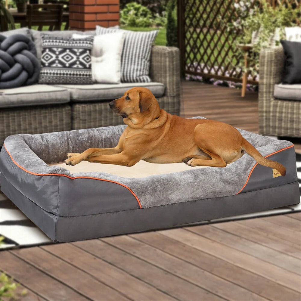 Orthopedic Memory Foam Dog Bed with Removable Cover and Cushion