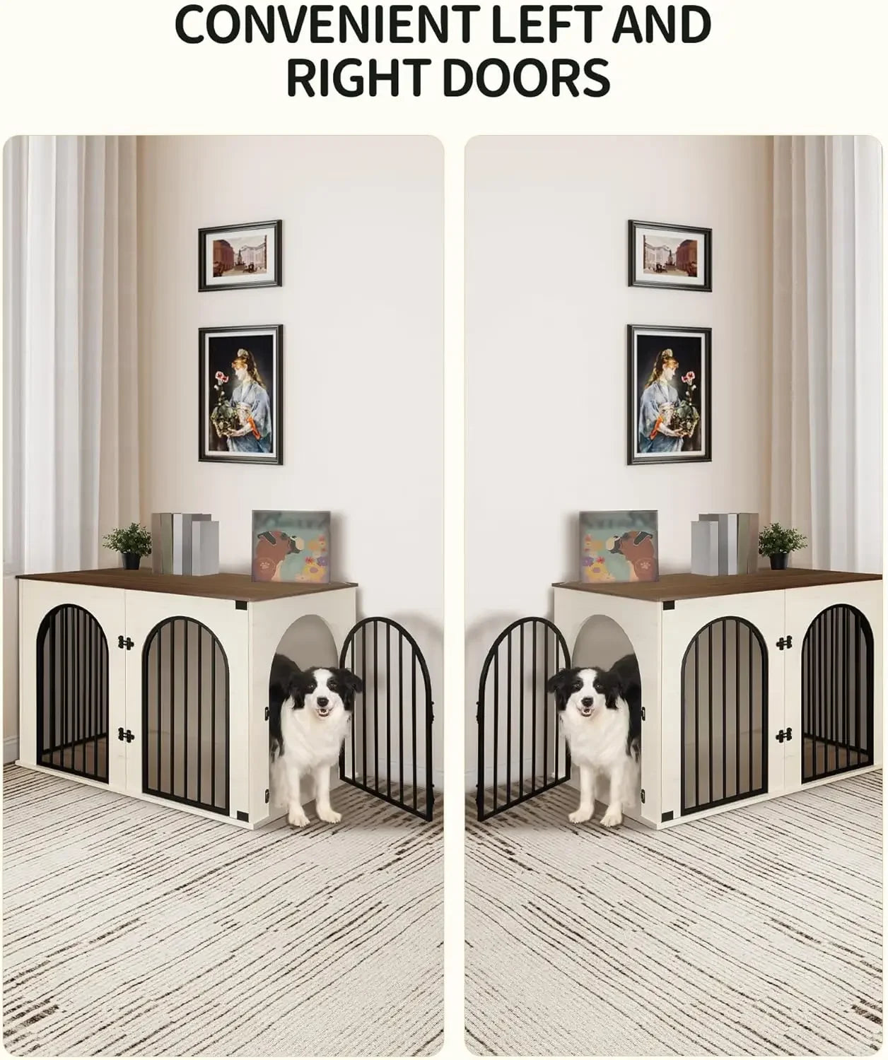 Wooden Dog Crate Furniture with TV Stand and Side Table
