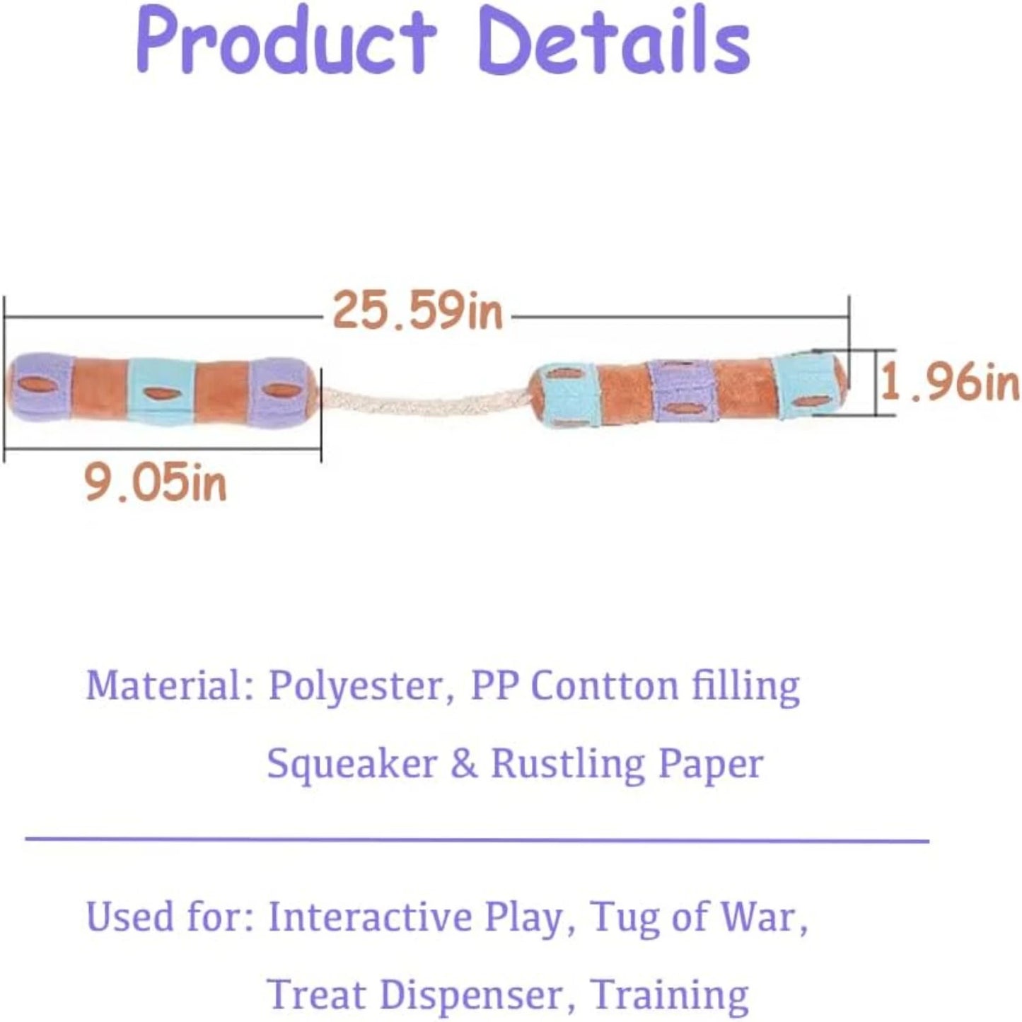 Engaging Interactive Nunchaku Squeak Toy for Puppies and Dogs