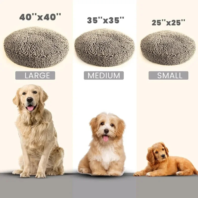Cloud K-9 Bed for Dogs and Cats Soft and Relaxing Donut Dog Bed Chenille Material Removable Cover Washable and Dryer Safe
