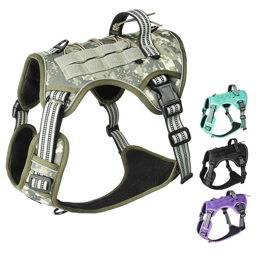 Reflective Tactical Dog Harness for Safe Training and Walking