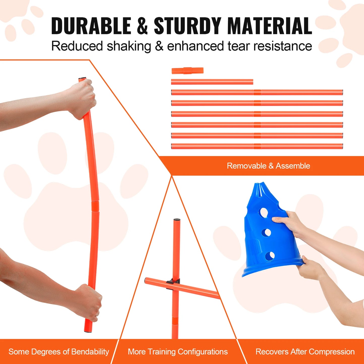 VEVOR Dog Agility Hurdle Cone Set for Training Fun