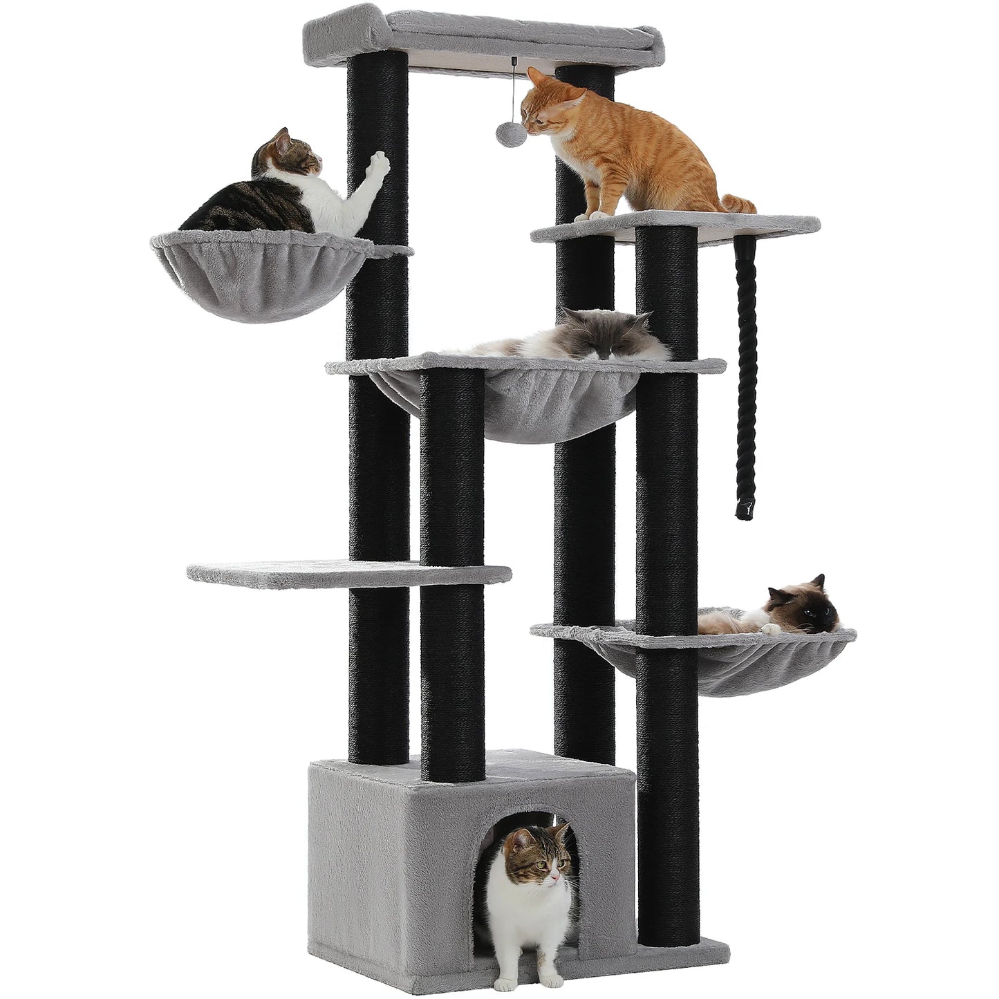 Multi-Level Cat Tree with Cozy Condos and Scratching Posts