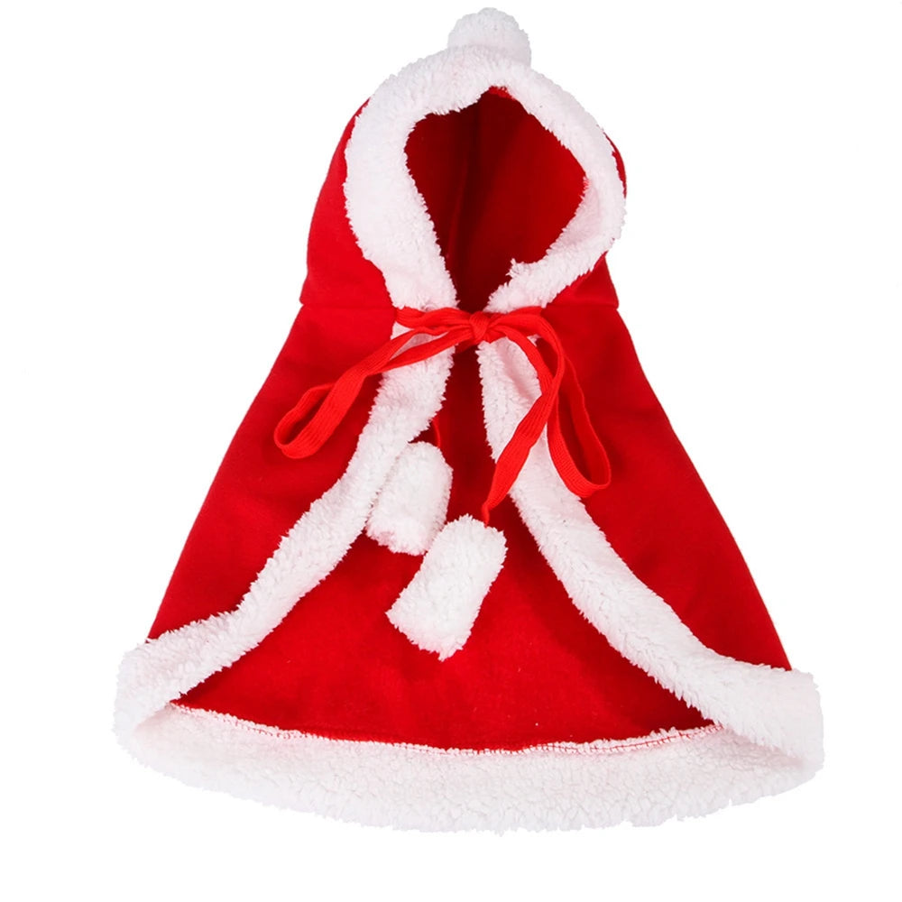 Cute Christmas Pet Cloak Santa Costume for Dogs and Cats