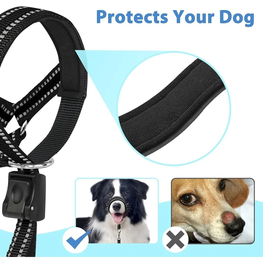 Soft Dog Head Collar No Pull Adjustable Training Harness