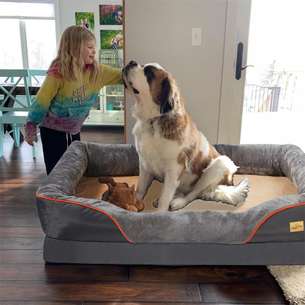 Orthopedic Memory Foam Dog Bed with Removable Cover and Cushion