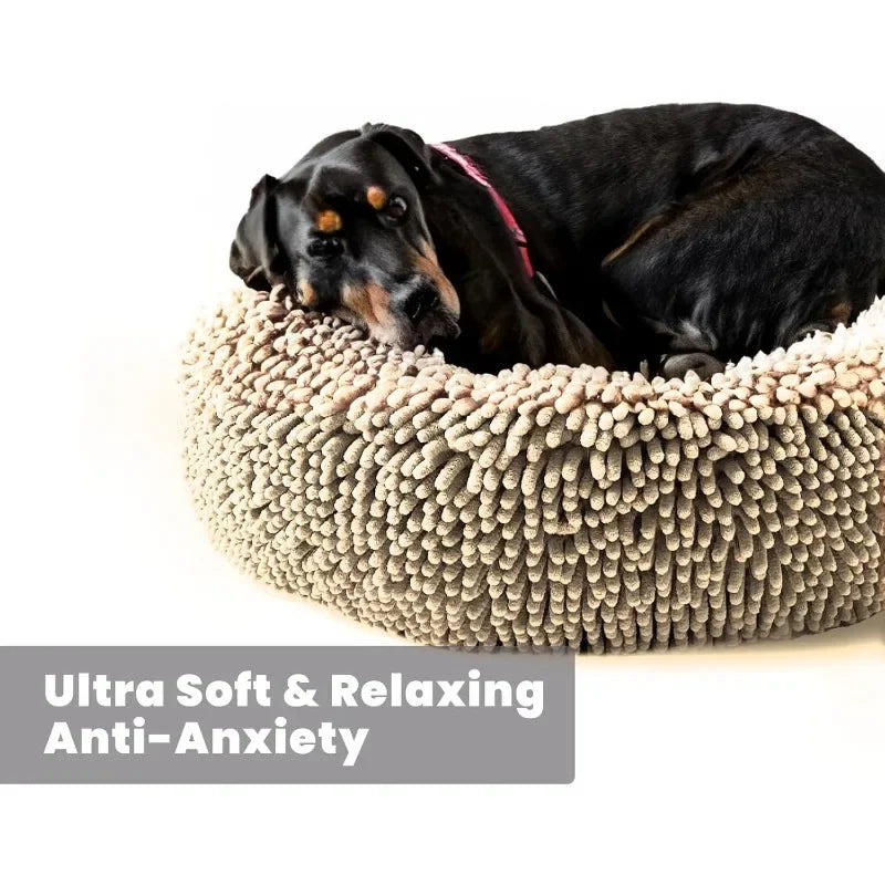Cloud K-9 Bed for Dogs and Cats Soft and Relaxing Donut Dog Bed Chenille Material Removable Cover Washable and Dryer Safe