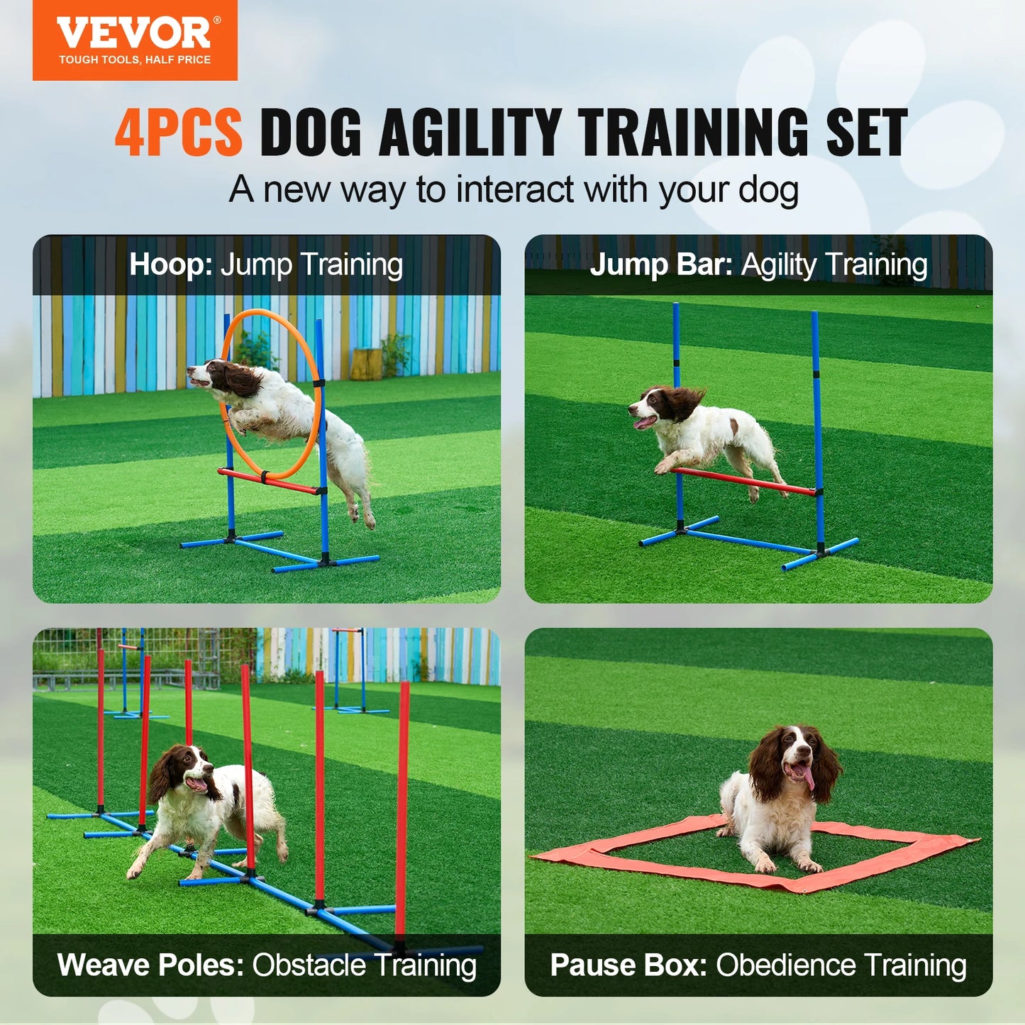 VEVOR Dog Agility Training Equipment Set for Active Pups