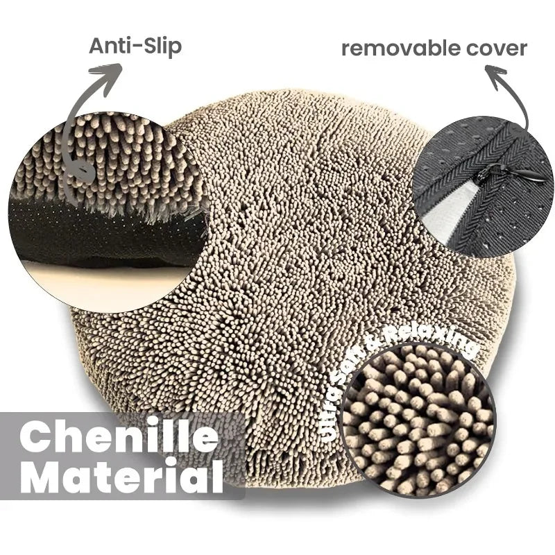 Cloud K-9 Bed for Dogs and Cats Soft and Relaxing Donut Dog Bed Chenille Material Removable Cover Washable and Dryer Safe