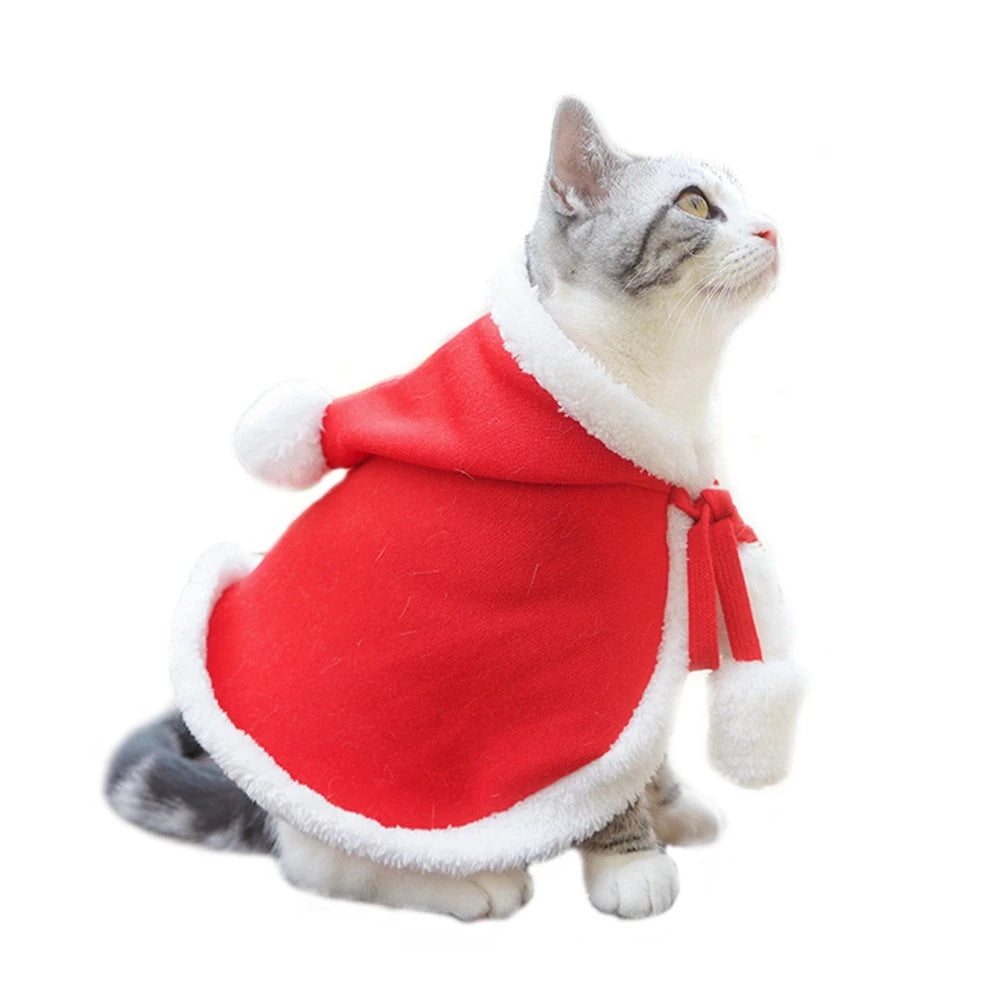 Cute Christmas Pet Cloak Santa Costume for Dogs and Cats