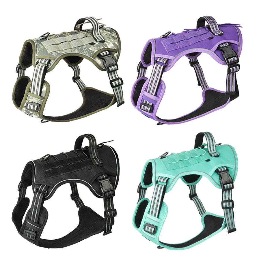 Reflective Tactical Dog Harness for Safe Training and Walking
