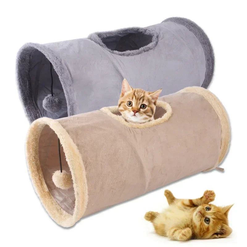 Interactive Foldable Cat Tunnel Toy for Fun and Exercise