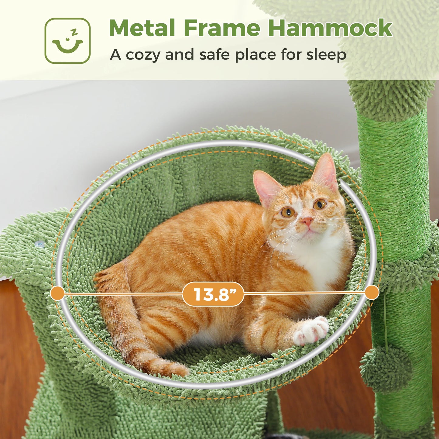 Cactus Cat Tree with Condo Hammock and Scratching Post