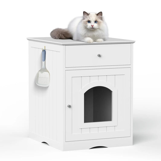 Wooden Cat Litter Box Enclosure and Indoor Pet House