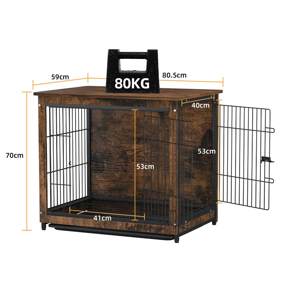 Elevated Wooden Dog Crate and Stylish Indoor Pet House