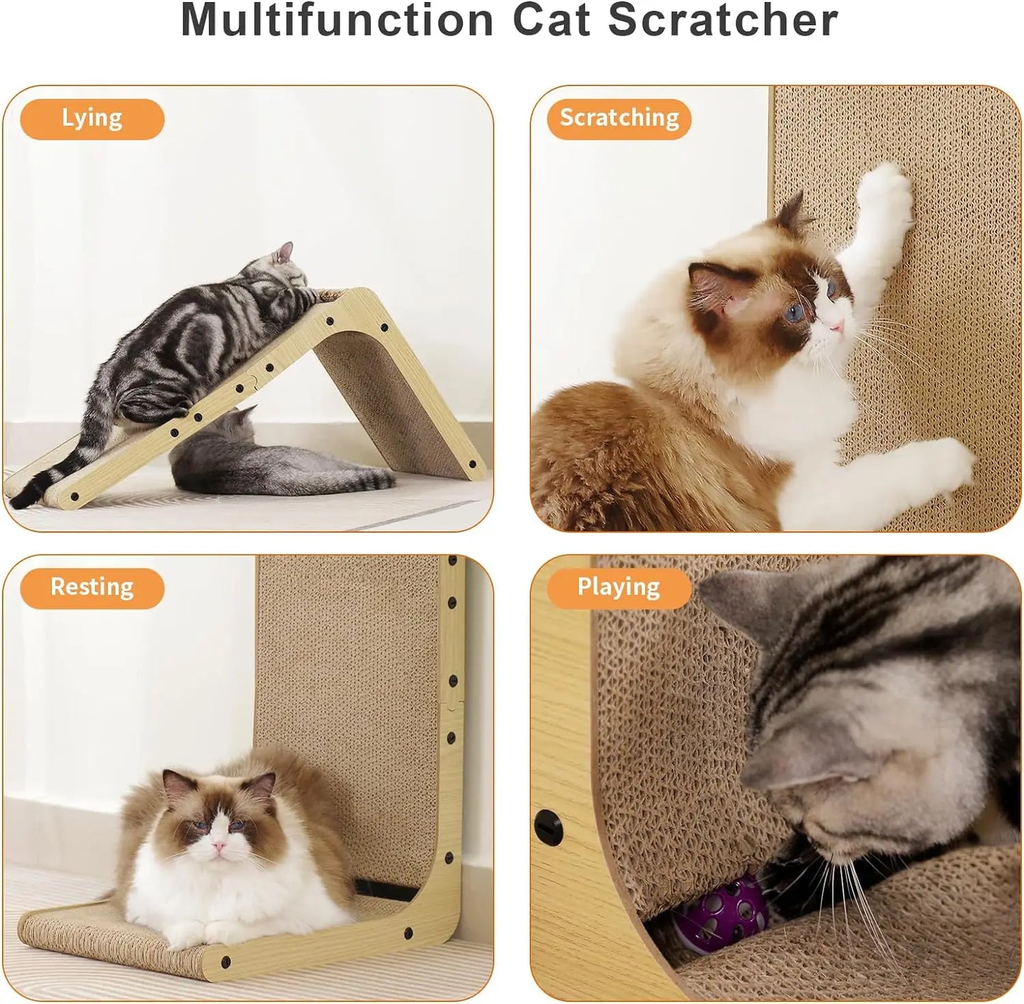 L Shape Cat Scratcher for Happy Indoor Cats and Furniture Protection