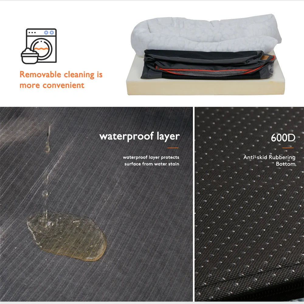Orthopedic Memory Foam Dog Bed with Removable Cover and Cushion