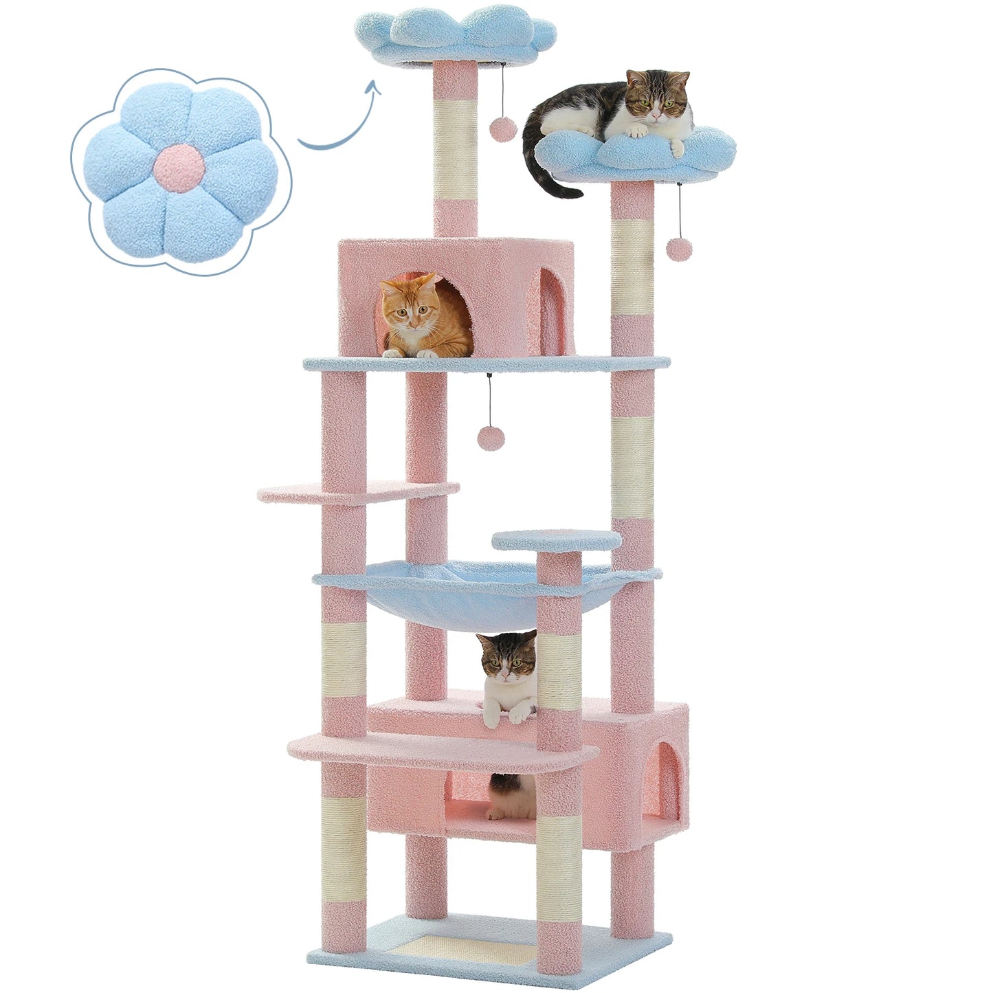 Luxury Multi-Level Cat Tree with Condo and Scratching Post