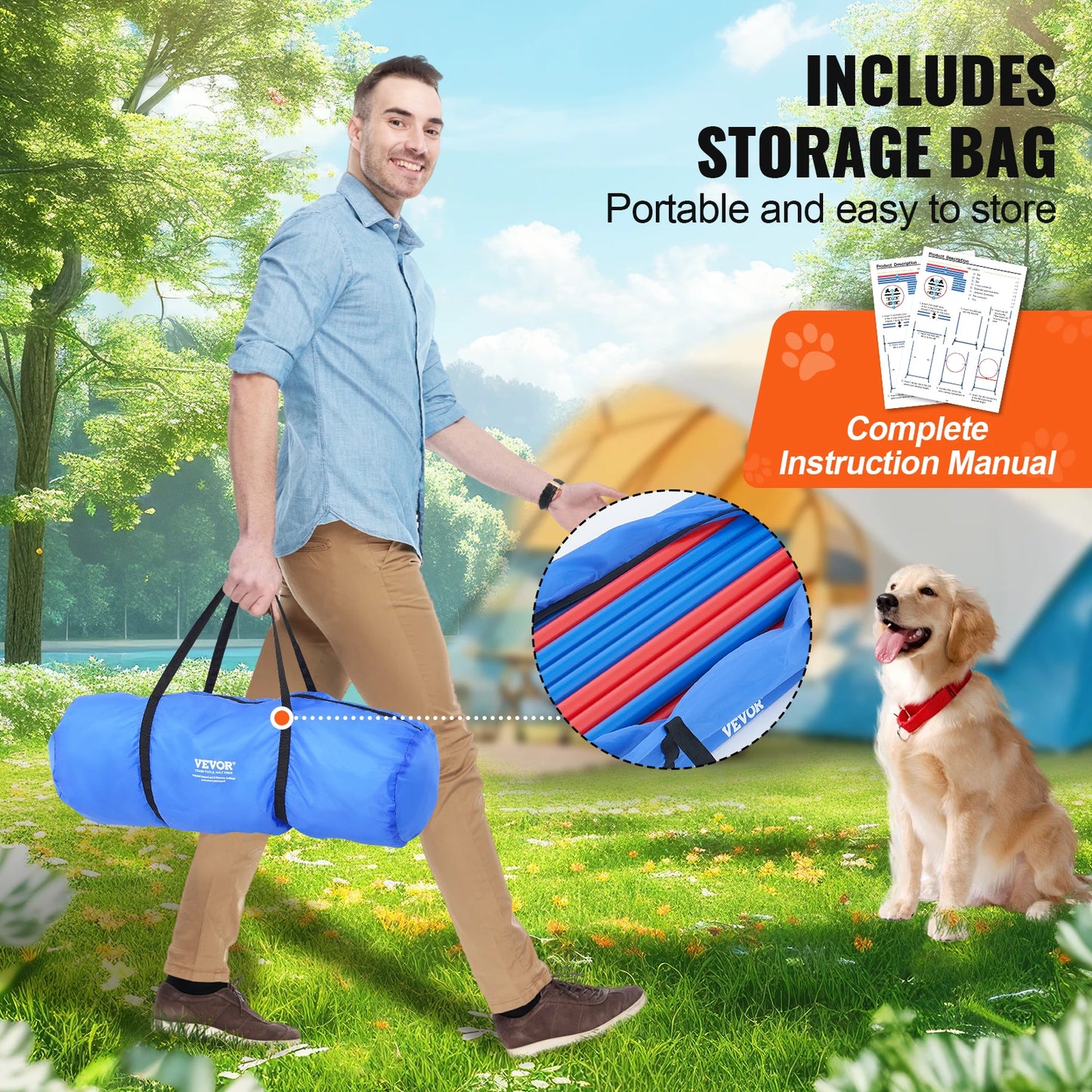 VEVOR Dog Agility Training Equipment Set for Active Pups