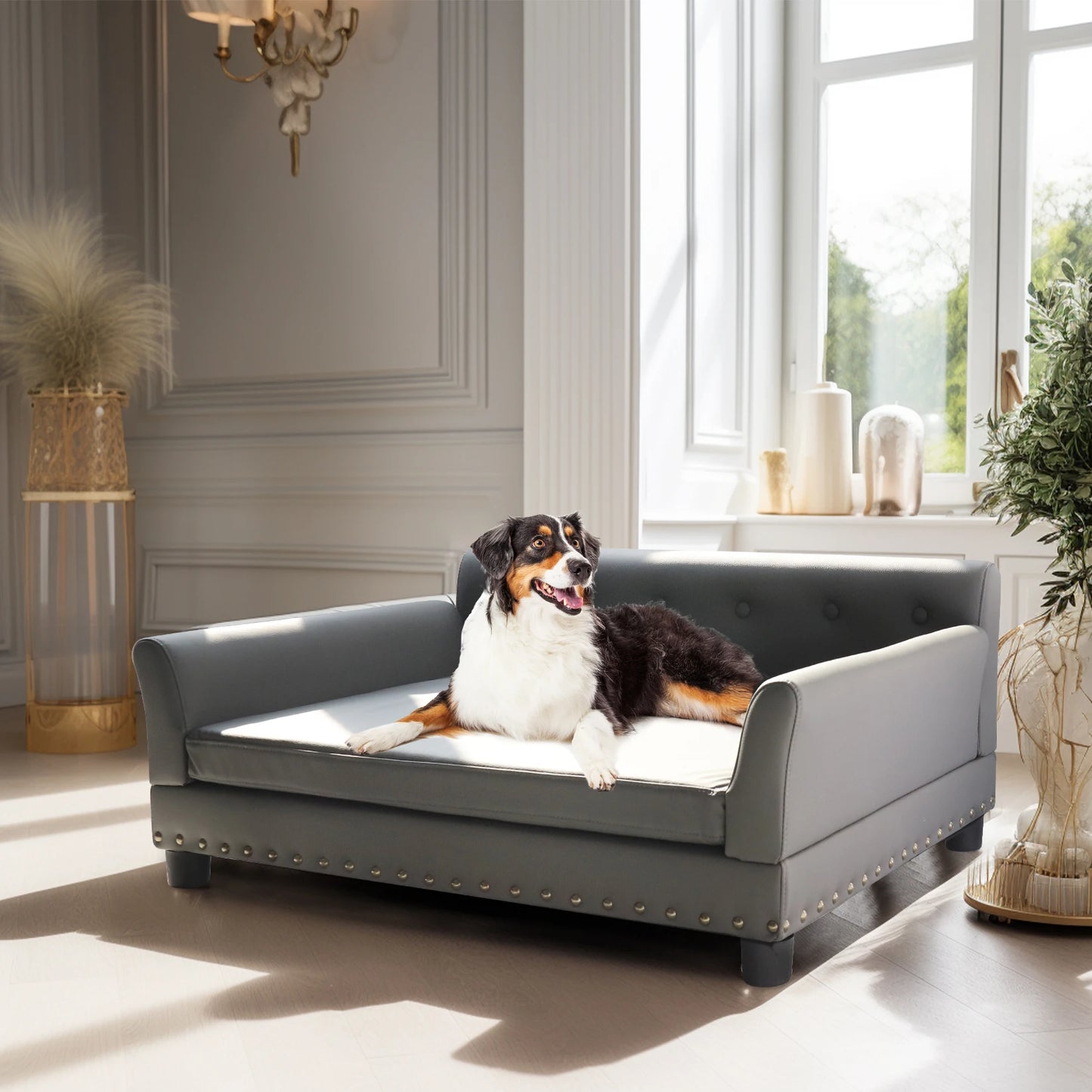 Elevated Dog Bed Sofa Mat with Removable Cushion for Pets
