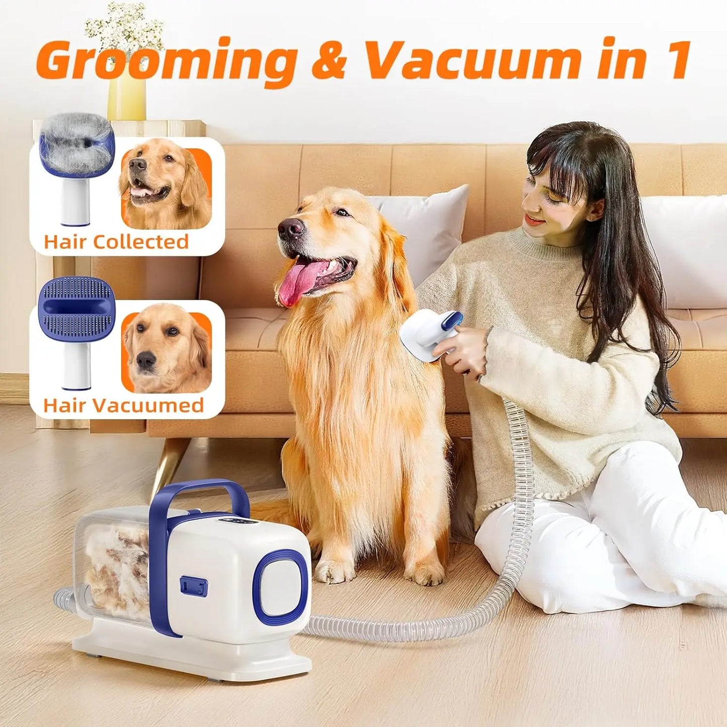 All-In-One Dog Grooming Kit with Vacuum and Clipper