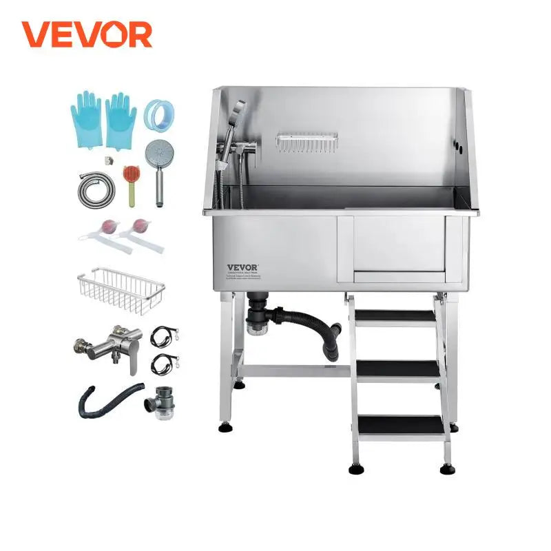VEVOR Pet Dog Grooming Tub with Storage for Easy Bathing
