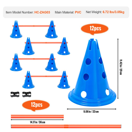 VEVOR Dog Agility Hurdle Cone Set for Training Fun