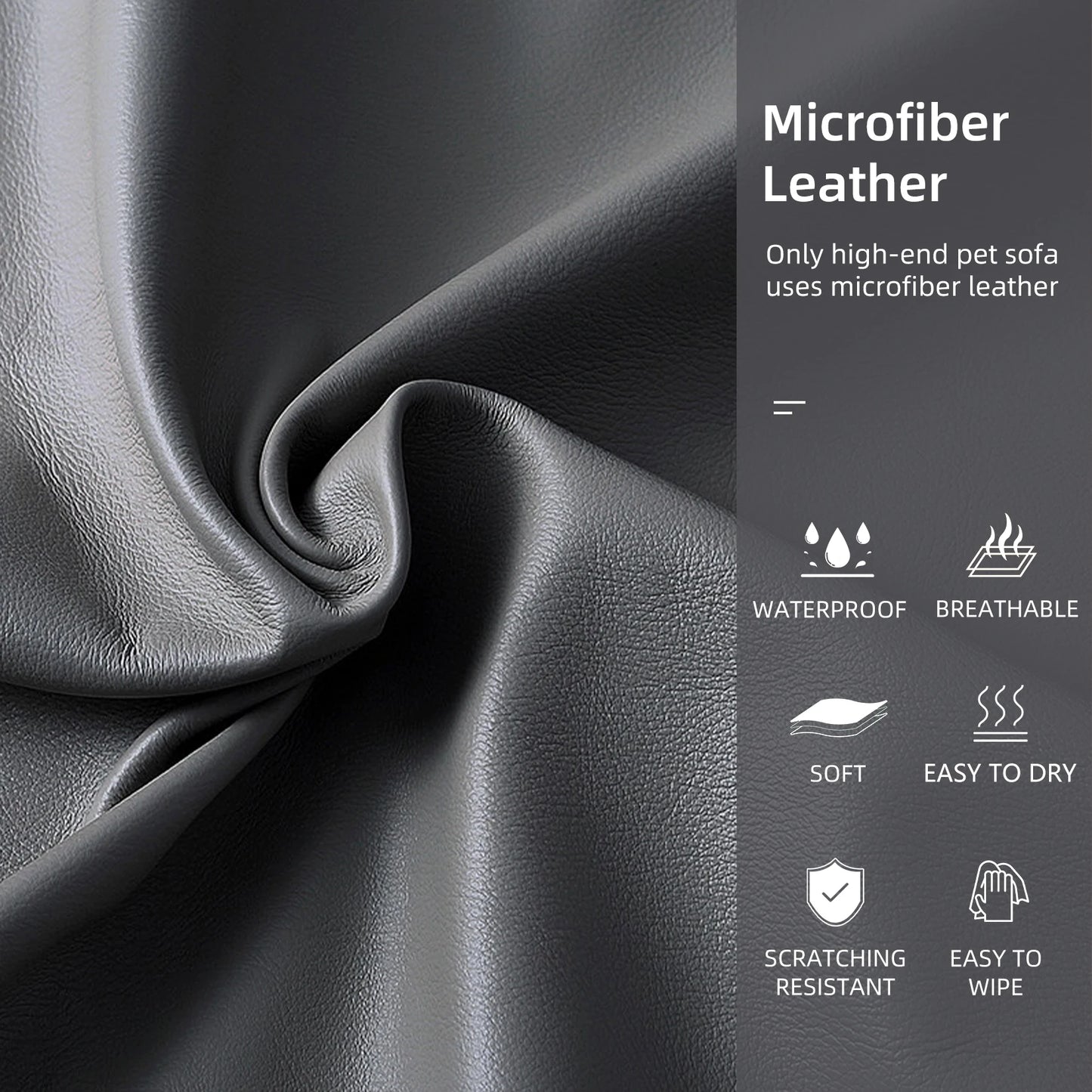 Luxurious Microfiber Leather Dog Sofa With Removable Cushion