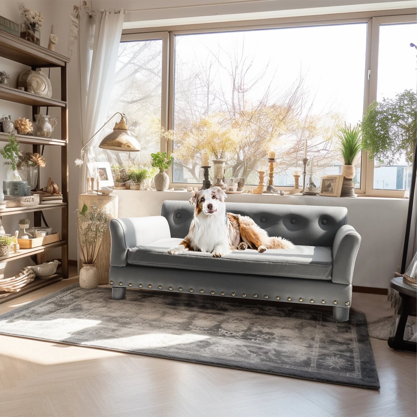 Elevated Dog Bed Sofa Mat with Removable Cushion for Pets