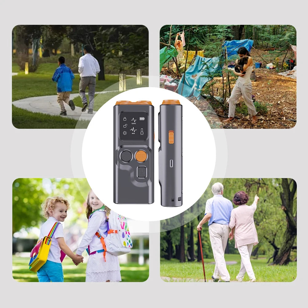 Ultrasonic Dog Bark Deterrent with LED Light and Rechargeable Battery
