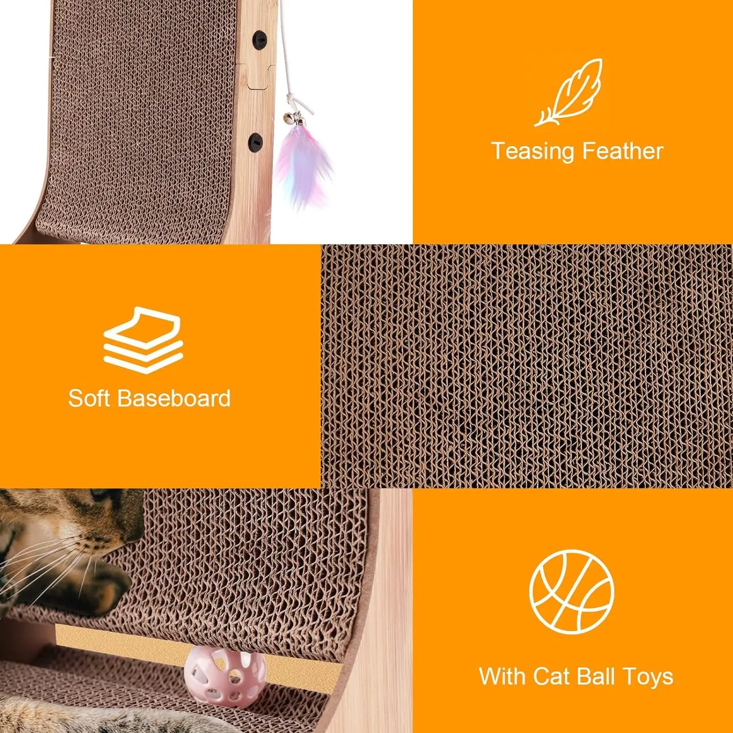 L Shape Cat Scratcher for Happy Indoor Cats and Furniture Protection