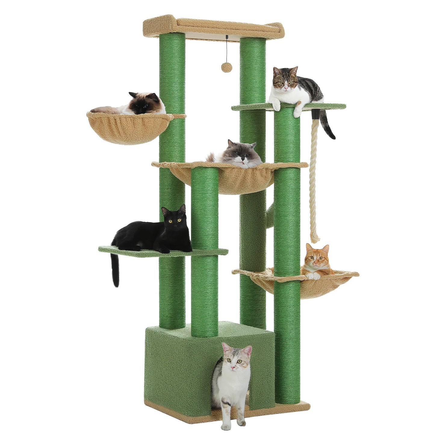 Multi-Level Cat Tree with Cozy Condos and Scratching Posts