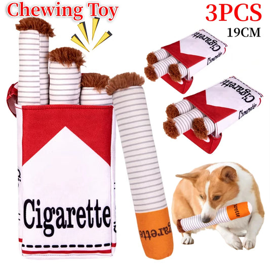 Cigarette Dog Chew Toy Interactive Plush Fun for Dogs