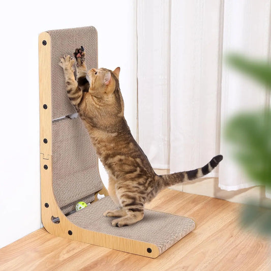 L Shape Cat Scratcher for Happy Indoor Cats and Furniture Protection