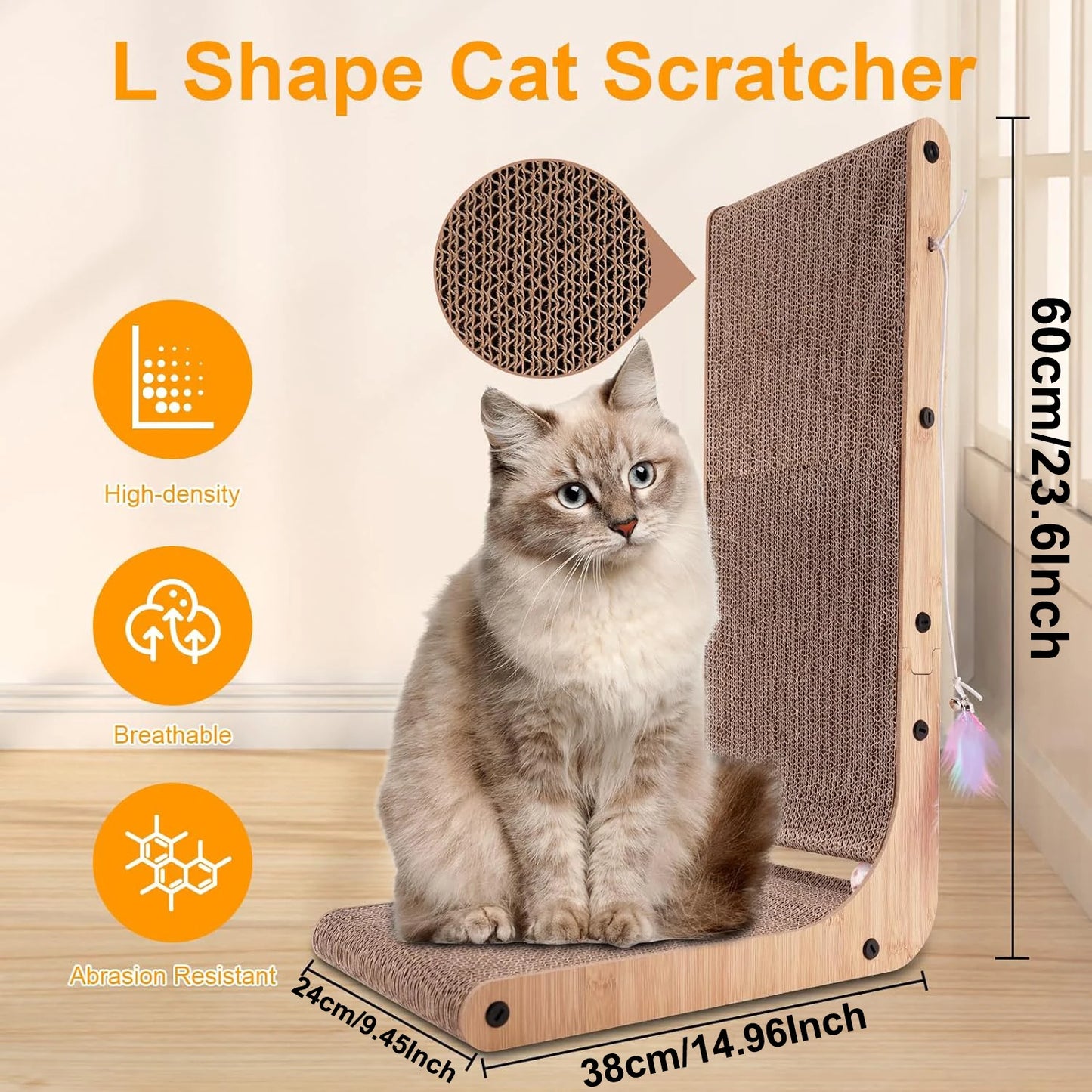 L Shape Cat Scratcher for Happy Indoor Cats and Furniture Protection