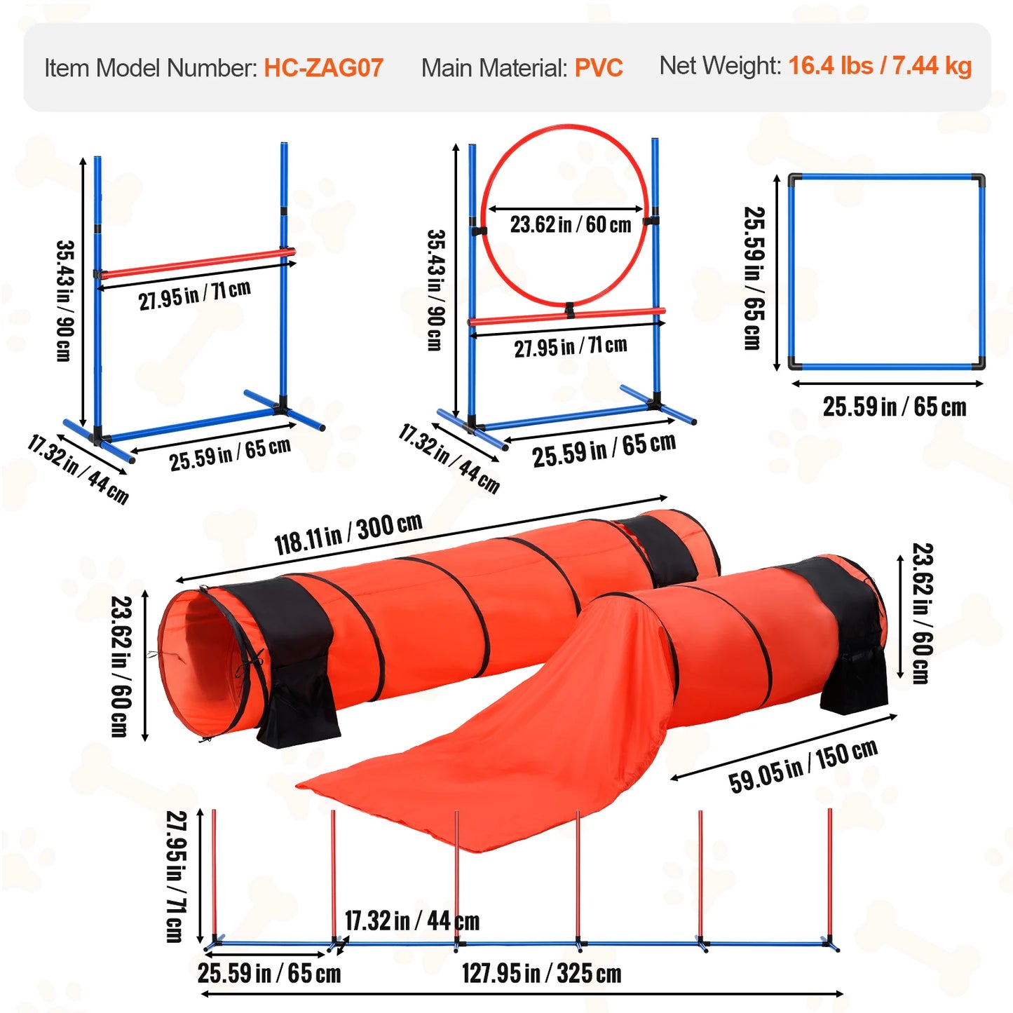 VEVOR Dog Agility Training Equipment Set for Active Pups