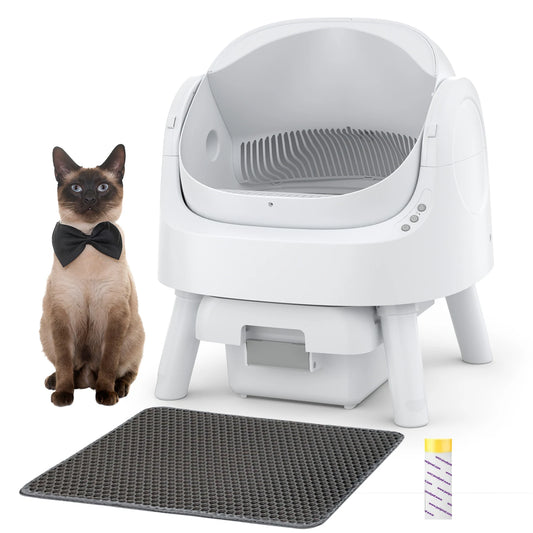 Automatic Litter Box Self Cleaning Cat Litter Box for Multiple Cats with Liners and Mat Included Gift for Your Cat Friends