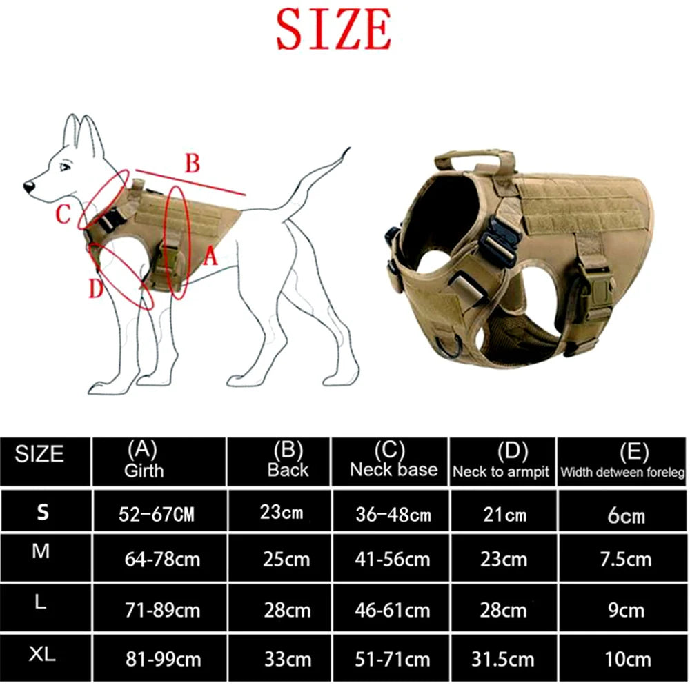 Tactical Dog Harness and Leash Set for All Breeds