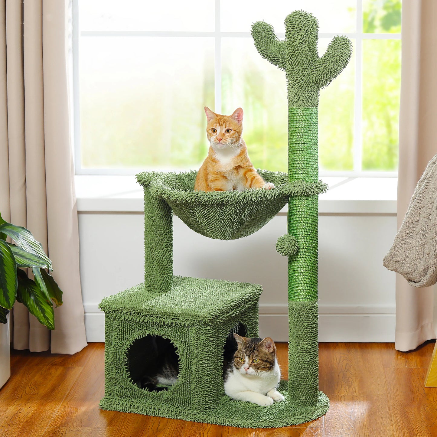 Cactus Cat Tree with Condo Hammock and Scratching Post