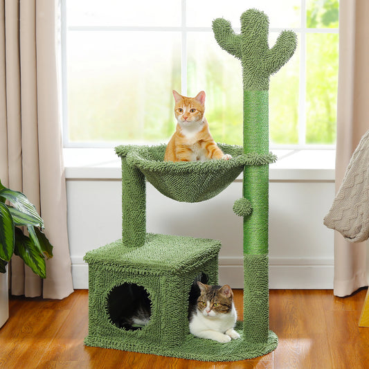 Cactus Cat Tree with Condo Hammock and Scratching Post