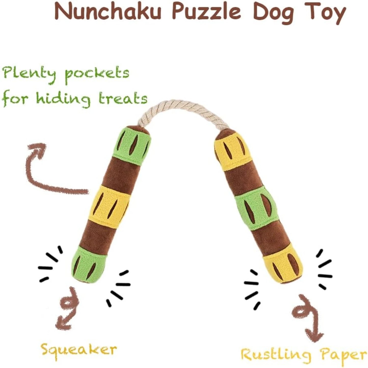 Engaging Interactive Nunchaku Squeak Toy for Puppies and Dogs