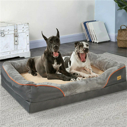 Orthopedic Memory Foam Dog Bed with Removable Cover and Cushion