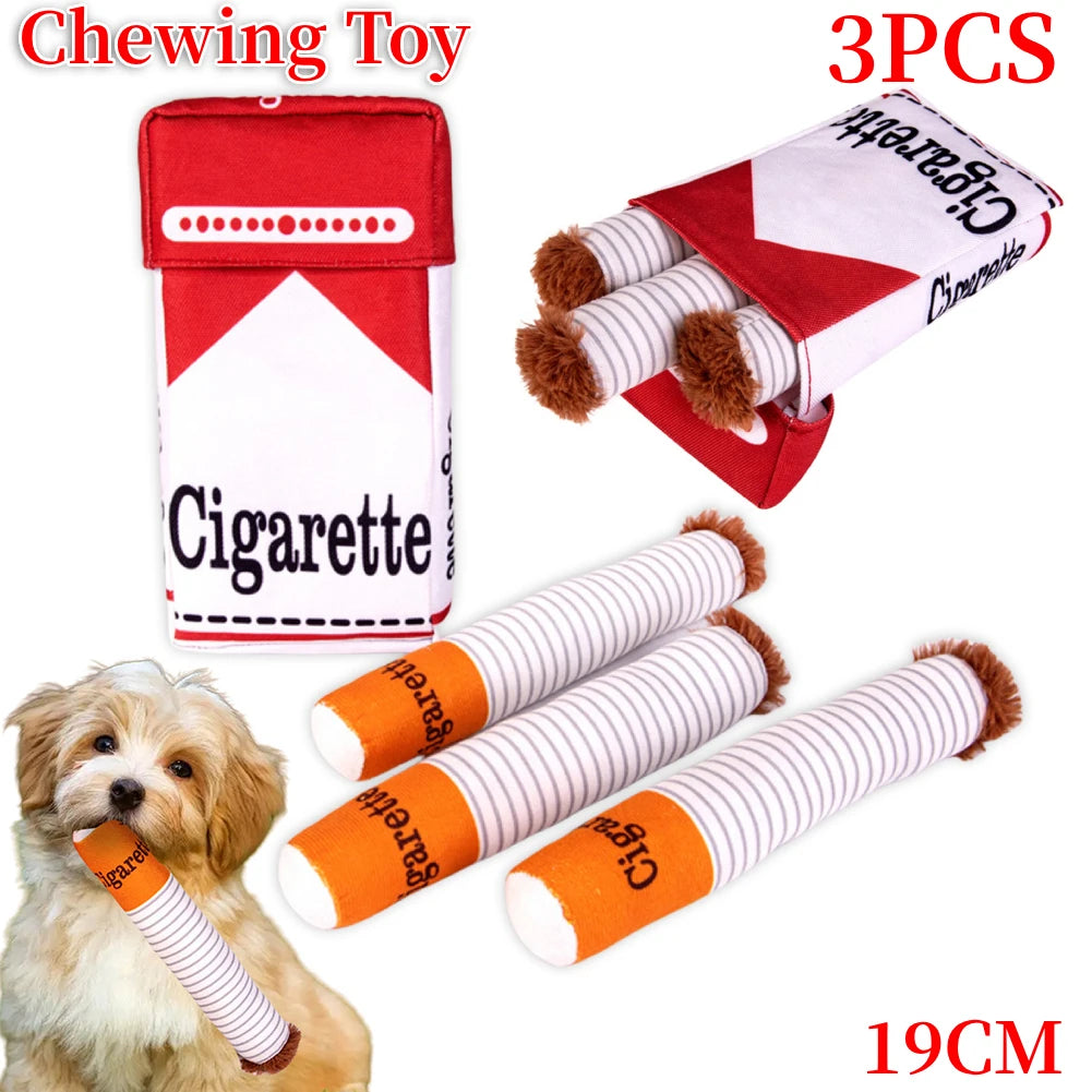 Cigarette Dog Chew Toy Interactive Plush Fun for Dogs