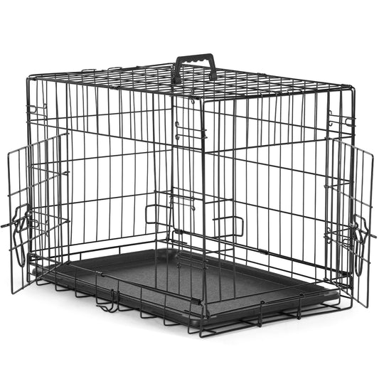 JHK Double Door Folding Dog Cage for Indoor and Outdoor Use