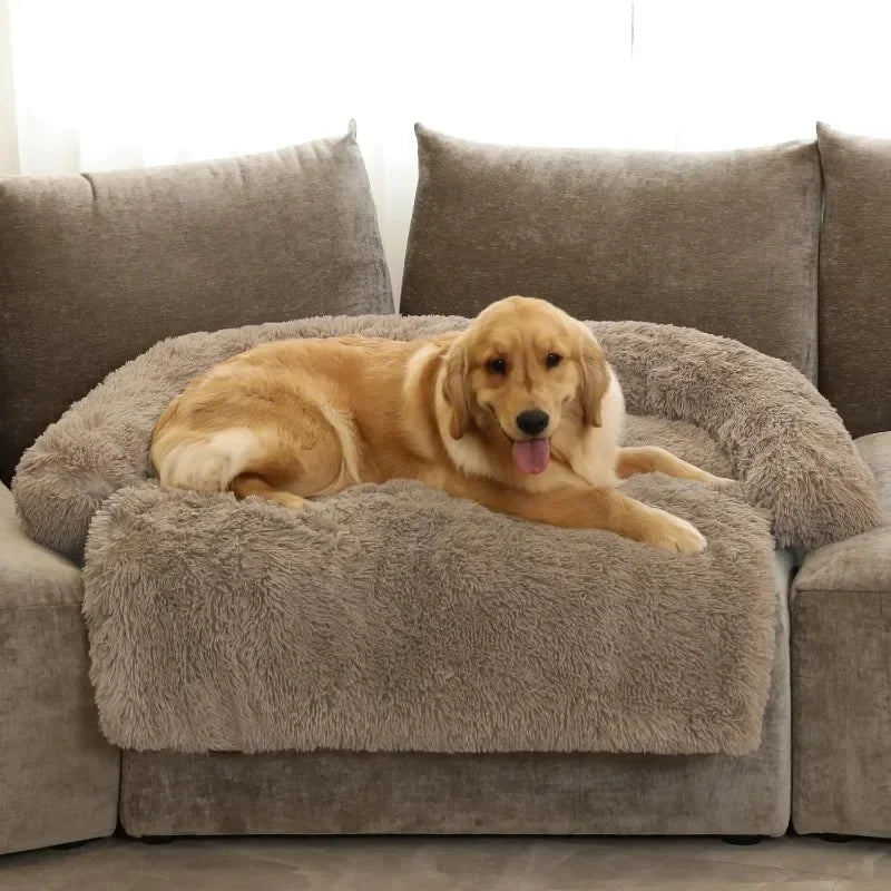 Calming Dog Bed Fluffy Plush Dog Mat for Furniture Protector with Removable Washable Cover for Large Medium Small Dogs and Cats