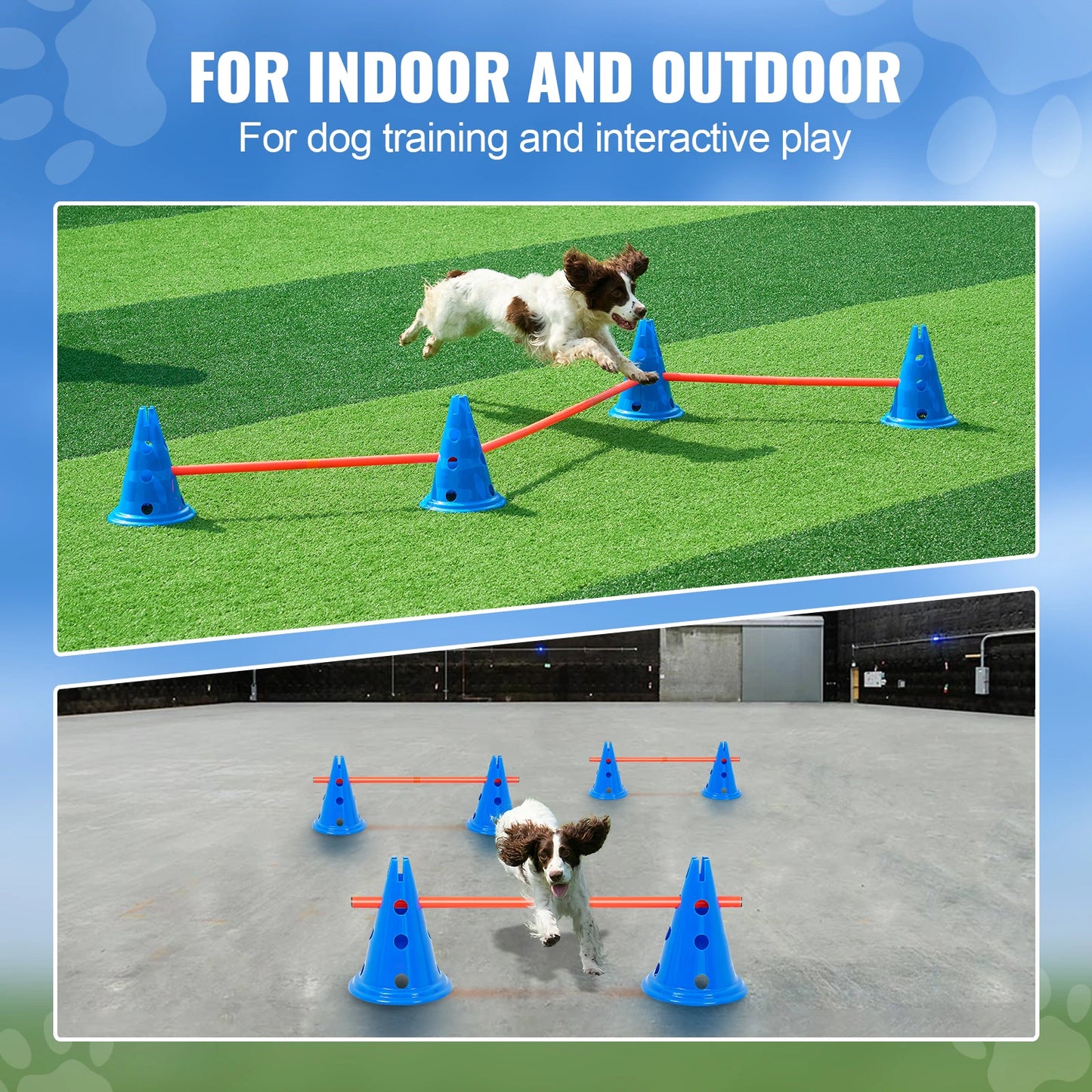 VEVOR Dog Agility Hurdle Cone Set for Training Fun